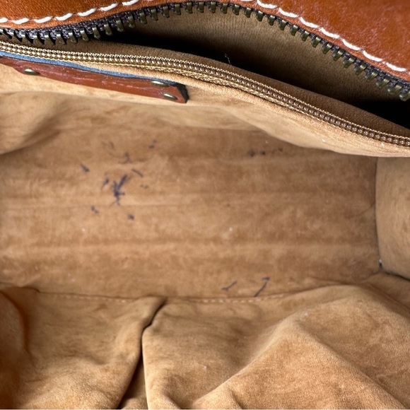 Patricia Nash Zancona Tote Shoulder Bag Studded Tan Brown Leather READ - Picture 12 of 15